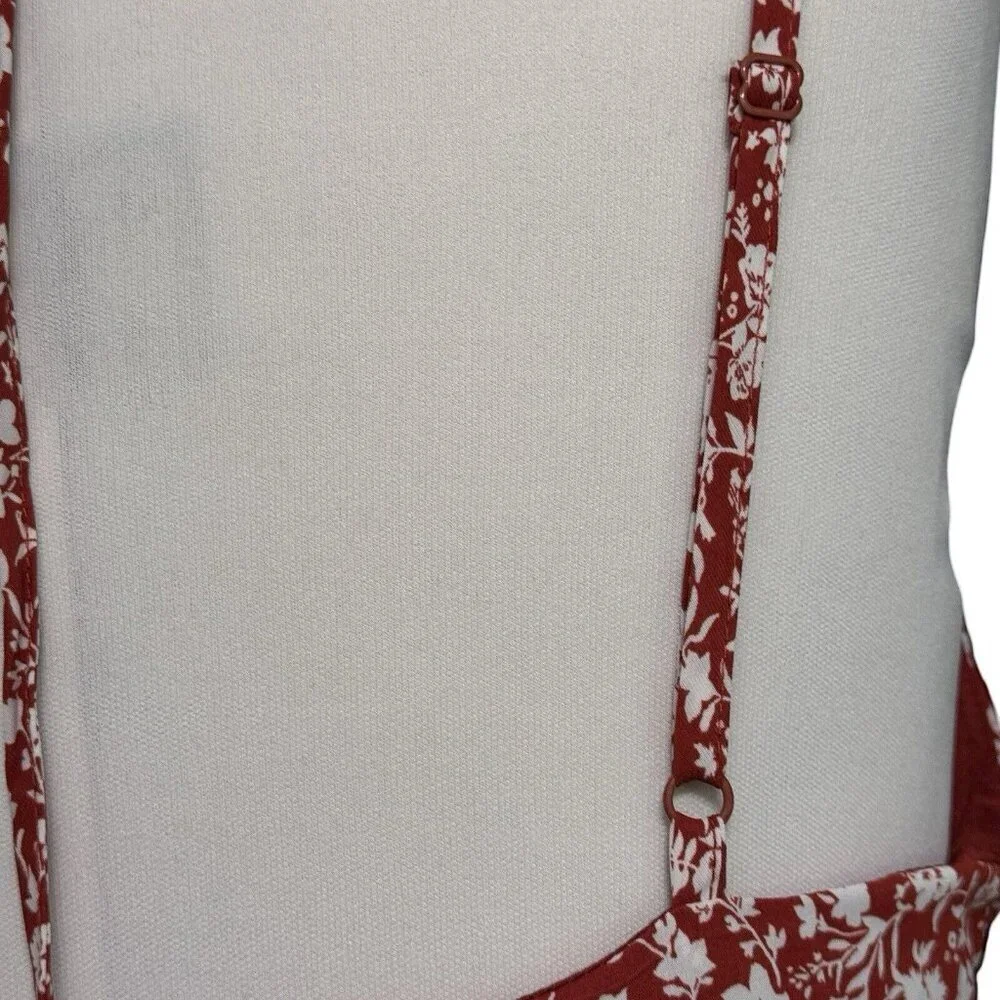 HYFVE HYFVE HYFVE Double Strap Floral Backless Dress Women's Medium‎ Rust NEW - Picture 6 of 16